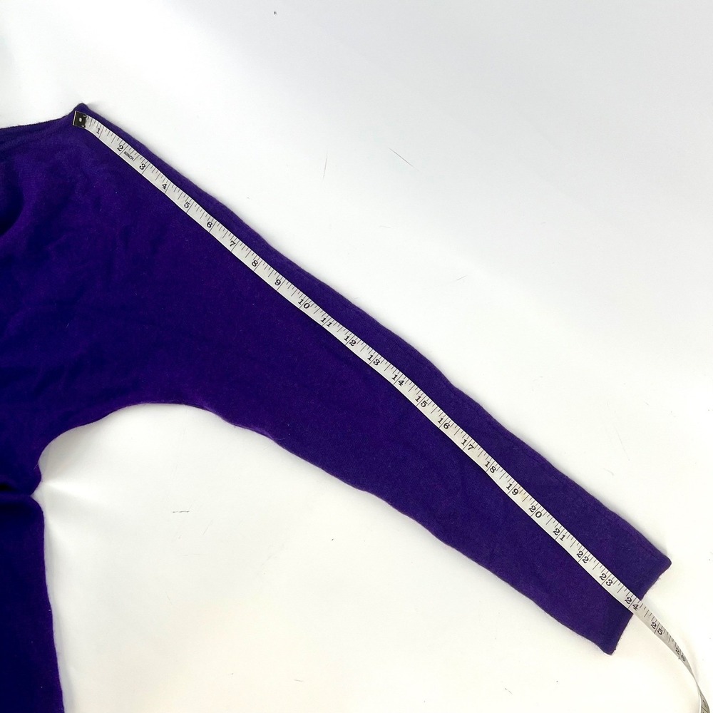 NWT Charter Club Luxury 100% Cashmere Sweater Purple Small Boat Neck Curved Hem - Picture 7 of 11